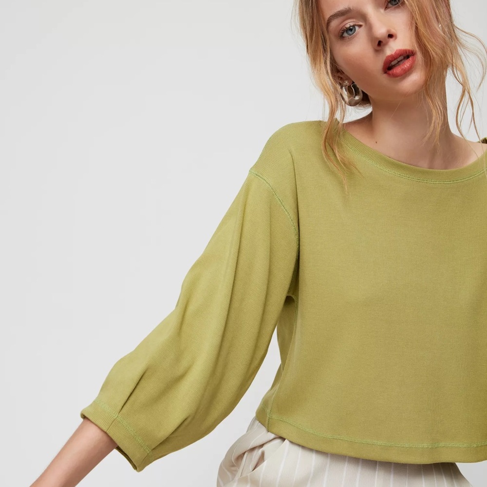 Aritzia Wilfred Gabie Top in Green